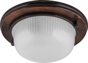 Светильник накладной круг 60W Е27 НБО 03-60-021 дерево орех IP54 Feron