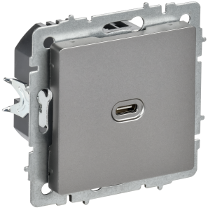 Розетка USB С 65Вт С/У Сталь Brite