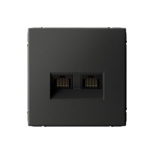 Розетка RJ45+RJ45 кат.6А С/У Базальт ArtGallery