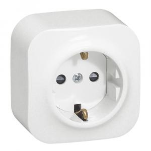 Розетка 1м с/з о/у белая Legrand Quteo