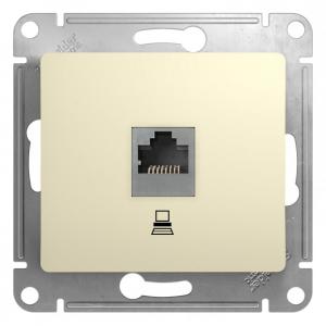 Розетка RJ45 кат.5Е С/У Бежевый Glossa