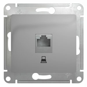 Розетка RJ45 кат.5Е С/У Алюминий Glossa