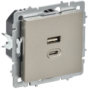 Розетка USB A+C 45Вт Шампань Brite