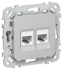 Розетка RJ45+RJ11 кат.5Е UTP С/У Алюминий FLITE