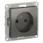 Розетка 1-м 16А С/У со шторками Сталь AtlasDesign
