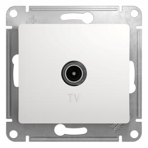 Розетка TV антенна С/У коннектор Белый Glossa