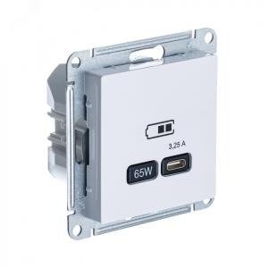 Розетка USB С 65Вт С/У поддерживает современные протоколы быстрой зарядки QC, PD Лотос AtlasDesign