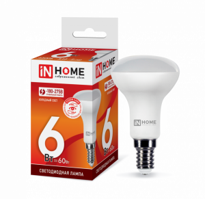 Лампа светодиодная LED-R50-VC 6Вт 230В Е14 6500К 530Лм IN HOME