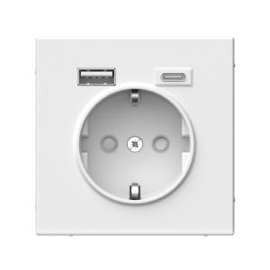 Розетка 1-м 16А С/У З/К со шторками+USB A+С 5В 3А Лотос ArtGallery