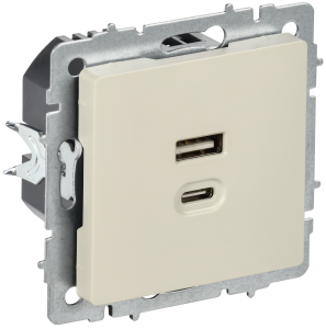 Розетка USB A+C 45Вт Бежевый Brite