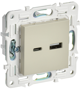 Розетка USB А+С 3,1А С/У Бежевый Skandy