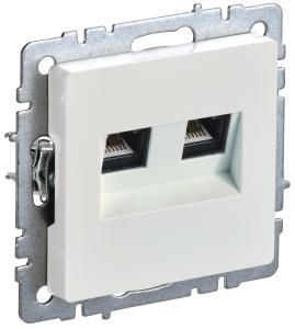 Розетка RJ45+RJ45 кат.5Е С/У Жемчуг Brite