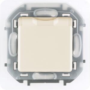 Розетка 2К+З IP 44 с откидной крышкой и шторками - немецкий стандарт - 16 А - 250 В Слоновая кость Legrand INSPIRIA