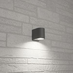 Светильник садово-парковый «Техно» (ДБУ)  DH014 35W, GU10, 230V, IP54, цвет серый, на стену , 81*92*92мм Feron