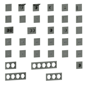 Накладка для розетки 1-м 16А Schuko USB A+C с зарядным устройством со шторками Матовый титан A07 Donel
