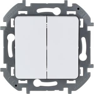 Выключатель двухклавишный 10 AX - 250 В Белый Legrand INSPIRIA