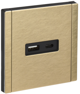 Розетка USB А+С 3,1А С/У Металл Шампань Forte&Piano
