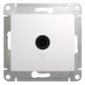 Розетка TV антенна С/У проходная Белый Glossa