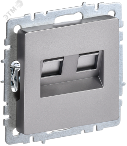 Розетка RJ45+RJ45 кат.5Е С/У Сталь Brite