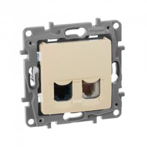 Розетка тел.+ комп. (RJ11+RJ45) 5 кат. UTP Слоновая кость Legrand Etika