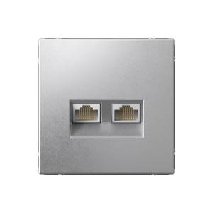 Розетка RJ45+RJ45 кат.5Е С/У Алюминий ArtGallery