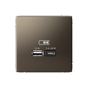 Розетка USB А+С (А7,5Вт+С45Вт) С/У Мокко ArtGallery