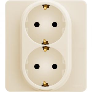 Розетка 2 x 2К+З - немецкий стандарт - 16 А - 250 В Слоновая кость Legrand INSPIRIA