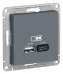 Розетка USB А+С 5В 2,4А С/У Грифель AtlasDesign