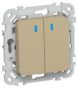 Переключатель 2-кл 10А С/У проходной с индикатором Хаки FLITE