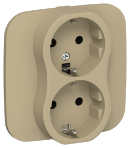 Розетка 2-м 16А С/У З/К в сборе тип 1 Хаки FLITE
