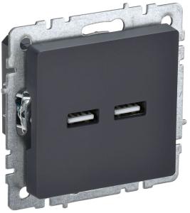 Розетка USB А+А 3,1А С/У Графит Brite