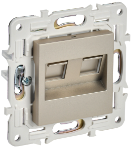 Розетка RJ45+RJ45 кат.6 С/У Шампань Skandy