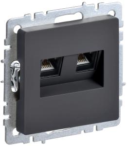 Розетка RJ11+RJ45 кат.5Е С/У Графит Brite