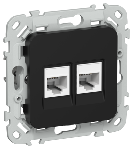 Розетка RJ45+RJ11 кат.5Е UTP С/У Черный FLITE