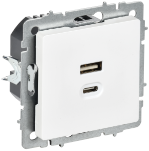 Розетка USB A+C 45Вт Арктический Белый Brite