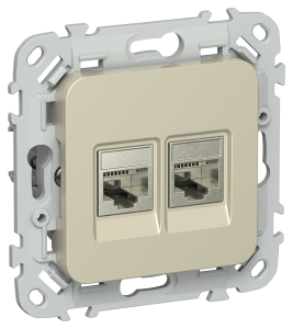 Розетка RJ45+RJ11 кат.5Е STP С/У Шампань FLITE