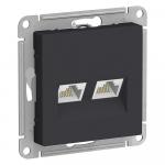 Розетка RJ45+RJ45 кат.5Е С/У Карбон AtlasDesign
