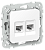 Розетка RJ45+RJ45 кат.5Е UTP С/У Белый FLITE