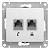 Розетка RJ11+RJ45 кат.5E С/У Белый Glossa