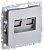 Розетка RJ45+RJ45 кат.5Е С/У Алюминий Brite