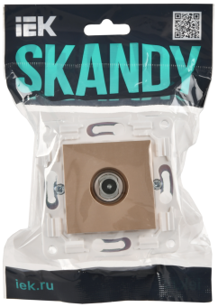 Розетка TV антенна С/У проходная Песочный Skandy