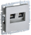 Розетка RJ45+RJ45 кат.6 С/У Алюминий Brite