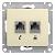 Розетка RJ11+RJ45 кат.5Е С/У Бежевый Glossa