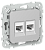 Розетка RJ45+RJ11 кат.6 UTP С/У Аалюминий FLITE