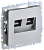 Розетка RJ45+RJ45 кат.6 С/У Алюминий Brite