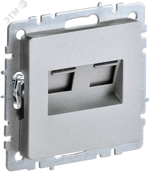 Розетка RJ45+RJ45 кат.5Е С/У Алюминий Brite