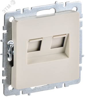 Розетка RJ45+RJ45 кат.5Е С/У Бежевый Brite