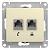 Розетка RJ45+RJ45 кат.5Е С/У Бежевый Glossa
