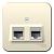 Розетка RJ45 кат.5E+RJ11 О/У изолирующая пластина Молочный Blanca