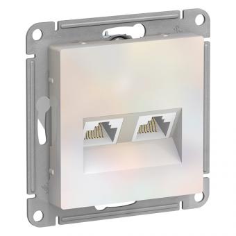 Розетка RJ45+RJ45 кат.5Е С/У Жемчуг AtlasDesign